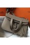 Hermes Halzan 31cm Bag In Grey Clemence Leather