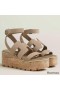 Hermes Havane 30 Sandals in Beige Suede Leather
