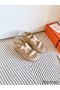 Hermes Havane 30 Sandals in Beige Suede Leather