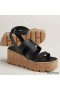 Hermes Havane 30 Sandals in Black Calfskin Leather