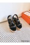 Hermes Havane 30 Sandals in Black Calfskin Leather
