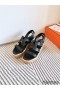 Hermes Havane 30 Sandals in Black Calfskin Leather