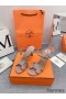 Hermes Heden 80 Sandals in Beige Suede Leather with Rhinestone
