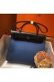Hermes Herbag Zip 31cm Bag In Black And Blue