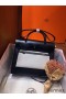 Hermes Herbag Zip 31cm Bag In Black Leather And Toile