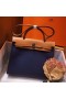 Hermes Herbag Zip 31cm Bag In Brown And Blue