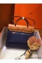 Hermes Herbag Zip 31cm Bag In Brown And Blue