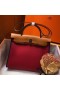 Hermes Herbag Zip 31cm Bag In Brown And Red