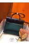 Hermes Herbag Zip 31cm Bag In Navy And Green