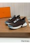 Hermes Heros Sneakers in Black Knit and Black Suede
