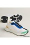 Hermes Heros Sneakers in White Knit and Blue Suede