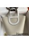 Hermes In The Loop 18 Handmade Bag in Pearl Grey Clemence Leather