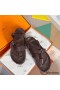 Hermes Inboard Sandals in Burgundy Leather and Ribbon