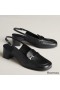 Hermes Infinie 50 Slingback Pumps in Black Leather