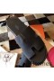 Hermes Izmir Sandals In Black Clemence Leather