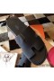 Hermes Izmir Sandals In Black Clemence Leather