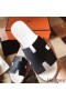 Hermes Izmir Sandals In Black Epsom Leather