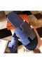 Hermes Izmir Sandals In Blue Matte Niloticus Crocodile
