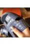 Hermes Izmir Sandals In Blue Matte Niloticus Crocodile