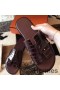 Hermes Izmir Sandals In Bordeaux Shiny Niloticus Crocodile