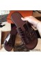 Hermes Izmir Sandals In Bordeaux Shiny Niloticus Crocodile