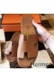 Hermes Izmir Sandals In Brown Epsom Leather