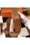 Hermes Izmir Sandals In Brown Epsom Leather