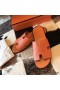 Hermes Izmir Sandals In Orange Epsom Leather