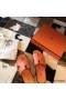 Hermes Izmir Sandals In Orange Epsom Leather