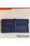 Hermes Jige Elan 29 Clutch Bag In Blue Saphir Epsom Leather
