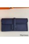 Hermes Jige Elan 29 Clutch Bag In Blue Saphir Epsom Leather