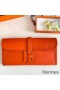 Hermes Jige Elan 29 Clutch Bag In Orange Swift Calfskin