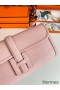 Hermes Jige Elan 29 Clutch Bag In Pink Epsom Leather