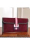 Hermes Jige Elan 29 Clutch In Bordeaux Suede Calfskin
