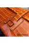 Hermes Jige Elan 29 Clutch In Orange Crocodile Leather