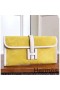 Hermes Jige Elan 29 Clutch In Yellow Suede Calfskin