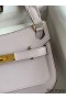 Hermes Jypsiere Mini Handmade Bag In Mauve Pale Evercolor Calfskin