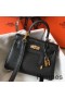 Hermes Kelly 20cm Bag In Black Clemence Leather GHW