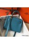 Hermes Kelly 20cm Bag In Blue Jean Clemence Leather GHW
