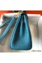 Hermes Kelly 20cm Bag In Blue Jean Clemence Leather GHW
