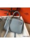 Hermes Kelly 20cm Bag In Blue Lin Clemence Leather GHW