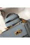 Hermes Kelly 20cm Bag In Blue Lin Clemence Leather GHW