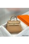 Hermes Kelly 20cm Bag In Chai Clemence Leather GHW