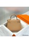 Hermes Kelly 20cm Bag In Chai Clemence Leather GHW