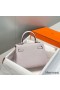 Hermes Kelly 20cm Bag In Mauve Pale Clemence Leather PHW