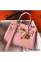 Hermes Kelly 20cm Bag In Pink Clemence Leather GHW