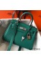 Hermes Kelly 20cm Bag In Vert Vertigo Clemence Leather PHW