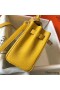 Hermes Kelly 20cm Bag In Yellow Clemence Leather GHW