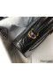 Hermes Kelly 25cm Handmade Bag In Black Embossed Crocodile Leather