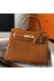 Hermes Kelly 25cm Handmade Bag In Brown Embossed Crocodile Leather